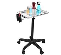 Carro con Bandeja para Salón, Carro con Ruedas de Aleación de Aluminio de Ajustable, Carro para Peluquería con Placa de Almacenamiento