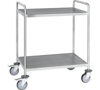Carro con pisos de acero inoxidable, soldado Kongamek, L x A x H 1075 x 575 x 1010 mm