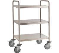 Carro con pisos de acero inoxidable, soldado Kongamek, L x A x H 1075 x 575 x 1010 mm