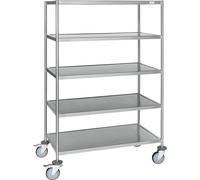 Carro con pisos de acero inoxidable, soldado Kongamek, L x A x H 1075 x 575 x 1650 mm