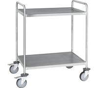 Carro con pisos de acero inoxidable, soldado Kongamek, L x A x H 650 x 440 x 1010 mm