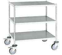 Carro con pisos de acero inoxidable, soldado Kongamek, L x A x H 650 x 440 x 900 mm