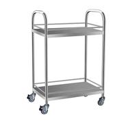 Carro de acero inoxidable con 2/3 estantes, para servicios generales, carro médico, estante de almacenamiento con rotación de 360°, carro de catering, 2 ruedas universales, para garaje, taller, alma