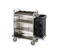 Carro de Acero Inoxidable for habitación de Hotel, Trabajo de Limpieza, Carro de Limpieza de Coche, Carro de Servicio de saneamiento bucal for habitación de huéspedes(B)