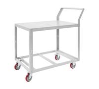 Carro de acero para servir con ruedas, banco de trabajo móvil, carro de taller, carrito de mesa resistente con asa, capacidad de carga de 158,76 kg, mesa de trabajo con ruedas 89,91 x 59,94 x 106,43