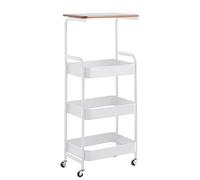 Carro de ahorro de espacio: soporte de cojinete multicapa, organizador de almacenamiento delgado | Estante de baño pesado, soporte de carga portátil de alta carga, cesta de varios niveles