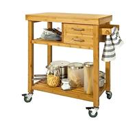 Carro de Almacenamiento Carro con Ruedas Carro utilitario Carro de Almacenamiento de Cocina de Madera con 2 cajones y Ruedas Carro de Servicio Carro con Ruedas Carro utilitario Carro de Alma