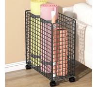 Carro de almacenamiento con soporte for esterilla de yoga, organizador plegable de pie for rodillos de espuma, bloques de yoga, bandas de resistencia, solución de almacenamiento for gimnasio y estudio