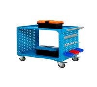 Carro de almacenamiento de acero resistente, carro de herramientas for reparación de automóviles, tablero perforado, organizador de herramientas, for garaje, almacén y taller.(Blue,80x60x80cm)