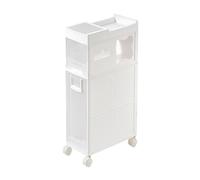 Carro de almacenamiento móvil para cuarto de baño con espacio para ruedas, fácil montaje para cocina, sala de estar y dormitorio, solución de almacenamiento versátil y funcional