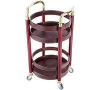 Carro de almacenamiento multifuncional para bebidas, carrito de 2 niveles, multifunción, marco de madera, rieles de protección, carros de almacenamiento de cocina, camiones de mano, A-42 x 42 x 74 cm