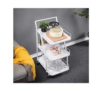 Carro de bar de isla de cocina blanco de 3 niveles para el hogar, carrito de almacenamiento de vino, versátil cocina y comedor, solución de almacenamiento elegante y funcional