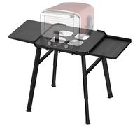 Carro de barbacoa portátil para Weber, Ninja, Ooni, Blackstone, Nexgrill, Traeger y la mayoría de barbacoas portátiles y hornos de pizza. Carro de barbacoa al aire libre con ruedas, mesas