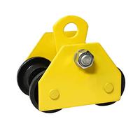 Carro de barra de empuje resistente, capacidad de 2 toneladas, diseño de acero de 4 ruedas, ancho de brida ajustable para vigas en I rectas y curvas, ideal para un rendimiento óptimo