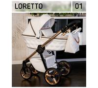 Carro de bebé LORETTO - COLOR : Blanco, PIEZAS: Tres piezas