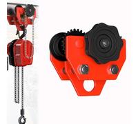 Carro de cadena manual, carro de empuje con engranajes y accionamiento por cadena, ancho de brida ajustable, grúas y elevadores de garaje sobre vigas I rectas y curvas(3000kg/6613lbs)