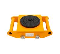 Carro de carga 6t amarillo - Equipo de transporte pesado para maquinaria, instalaciones industriales y paletas, carretilla hidráulica manual con 4 ruedas, estructura de acero para taller, almacén