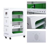 Carro de carga para portátiles y portátiles, estación de carga móvil de 30 ranuras con llave de bloqueo, ideal para aulas y entornos educativos