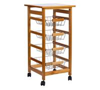 Carro de cocina de madera37x37x76h cm