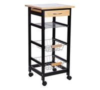 Carro de cocina de madera37x37x79h cm