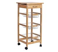 Carro de cocina de madera37x37x81.5h cm marrón