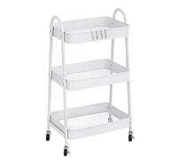 Carro de Cocina Metálico con Ruedas. Carrito Auxiliar Multiuso. 3 Cajones de Almacenamiento. Ideal para Frutas, Verduras, Cocina, Salón, Oficina