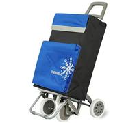 Carro de Compra Plegable Ligero, Bolsa Térmica, 100x41x33cm, 40 litros, 4 Ruedas, Embalado con Cartón Reforzado (Azul)