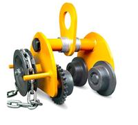 Carro de empuje acero al manganeso for garaje, carro viga en I alta resistencia con ruedas dobles, brida ajustable, almacén y construcción(1ton/2200lbs,Hand-Pushed)