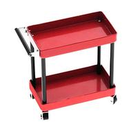 Carro de herramientas de servicio | Carro de almacenamiento de herramientas de 2 niveles | Taller móvil Reparación de garaje Accesorios RC para modelo a escala 1/8 1/10 1/12 1/16(rojo)