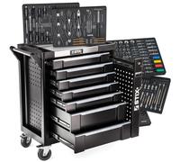 Stix UltimatePro B7/TS1 Carro de taller con 267 herramientas Cr-V, 7 cajones, cajón de carga, placa de acero inoxidable, se puede cerrar con llave