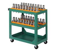 Carro de herramientas resistente con ruedas - Soporte de herramientas CNC para servicio industrial, garaje y taller de reparación - Diseño de 2 capas