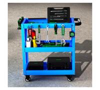 Carro de herramientas rodante con asa, 6 ganchos, 4 ruedas giratorias, carrito mecánico para garaje, electricista, fontanero