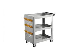 Carro de herramientas rodante de 3 niveles con tablero de clavijas, capacidad de 880 libras, carrito mecánico resistente con ruedas para garaje, taller, almacén, taller de reparación