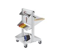 Carro de herramientas y material ANKE, rodante, 3 repisas, 2 baldas de cubeta