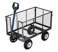Carro de jardín Titan - Capacidad de Carga 550 KG, Carretilla de Transporte para Equipos con Mango Patentado, Neumáticos inflables de Caucho Completo, 200L, Gris