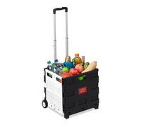 Relaxdays Carro Compra Plegable, Carrito Transporte con Asa Telescópica y Tapa, hasta 35 kg, 99x45x38 cm, Color a Elegir