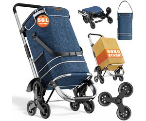 Carro de la compra aluminio poliéster azul