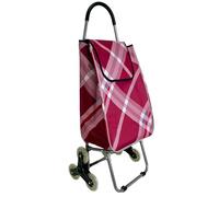 Carro de la Compra con 6 Ruedas para Subir Escaleras, Carrito del Mercado Plegable, Bolsa Impermeable de 42L litros (Rojo)