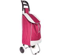 Carro de la Compra con Ruedas, 40L Gran Capacidad Plegable y Ligero Impermeable Estructura de Resistente, Carrito Supermercado Uso Diario, 2 Ruedas, Burdeos