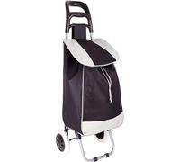 Carro de la Compra con Ruedas, 40L Gran Capacidad Plegable y Ligero Impermeable Estructura de Resistente, Carrito Supermercado Uso Diario, Negro, 2 Ruedas