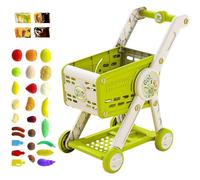 Carro de la compra de juguete para niños, juego de juego con alimentos, cocina niños Role Play 1 3 años niñas casa de muñecas