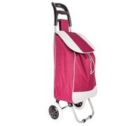 Carro de la Compra Ligero, Capacidad de Carga 42 litros, Bolsillo Frontal con Cremallera, con Ruedas Resistentes a la Lluvia, para la Compra de Alimentos, 35x25x94cm, Grande (Rojo)