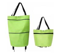 Carro de la Compra para Supermercado Carrito De Compras Plegable con Ruedas 2 En 1, Carrito De Compras Plegable, Impermeable, para Bolsas De Compras Shopping Trolley(A-Green)