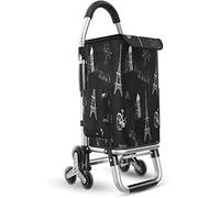Carro de la compra plegable, carrito ligero de aluminio para subir escaleras con bolsa Oxford desmontable, capacidad de 36 litros para comestibles