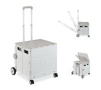 Carro de la compra plegable Carro de transporte Carrito de plástico con tapa