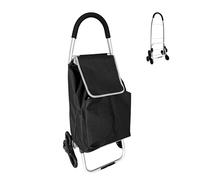 Carro de la Compra Relaxdays, Ruedas trepadoras, Bolsa térmica extraíble, 45 l, hasta 35 kg, Plegable, Negro