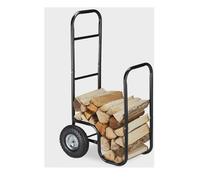 Carro de leña con ruedas grandes, carrito de leña rodante, transportador de madera para uso en interiores y exteriores, diseño robusto