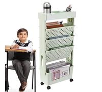 Carro De Librería Móvil - Soporte De Libros Portátil, Librería Móvil De 5 Capas | Organizador De Libros De Gran Capacidad Con Ruedas Para Salas De Estudio, Salas De Conf