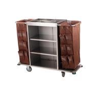 Carro De Limpieza De Hotel,Carro Limpieza Comercial,Carrito De Hotel Multifuncional,para Servicio De Habitaciones Y Uso En Hoteles Limpieza,Plata,56×18×44in(Pocket)