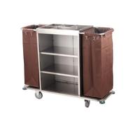 Carro De Limpieza De Hotel,Carro Limpieza Comercial,Carrito De Hotel Multifuncional,para Servicio De Habitaciones Y Uso En Hoteles Limpieza,Plata,56×18×44in
